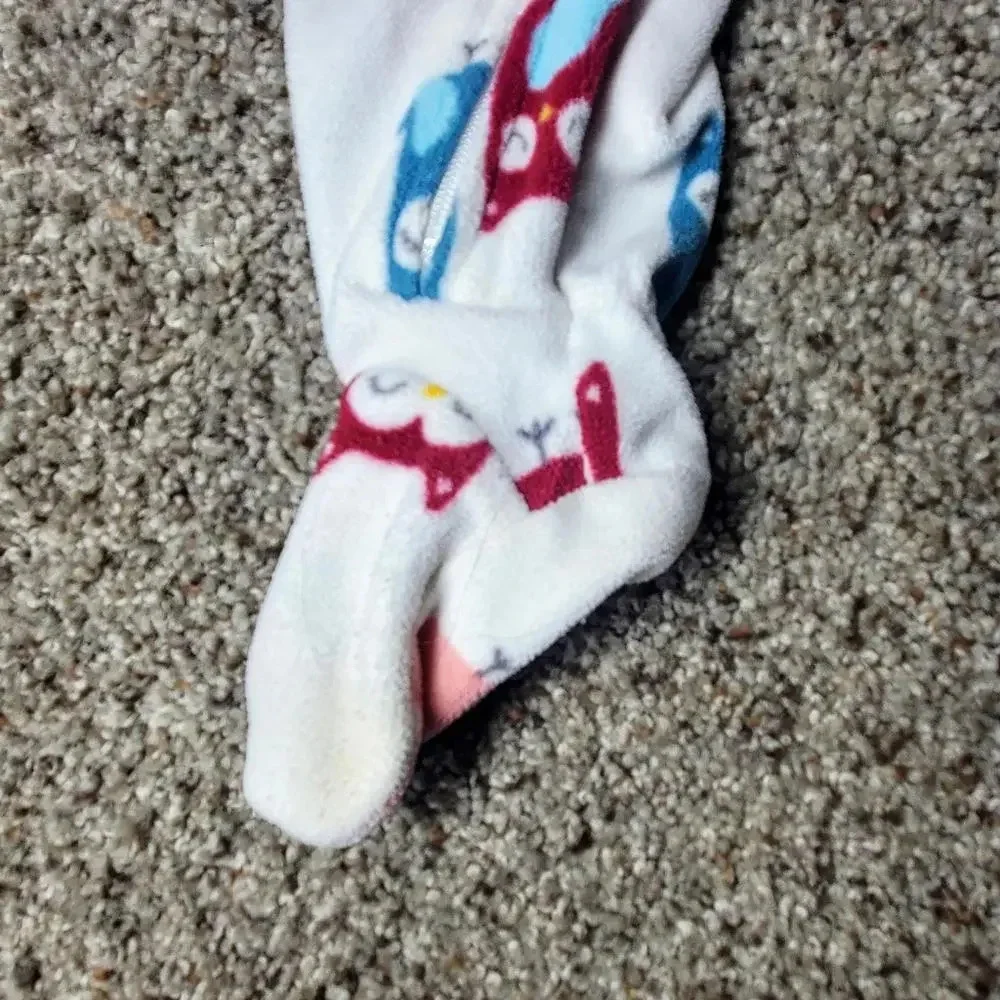 CARTER'S Baby Girl Owl Fleece Footed Pajamas White Pink Blue Size 6m
